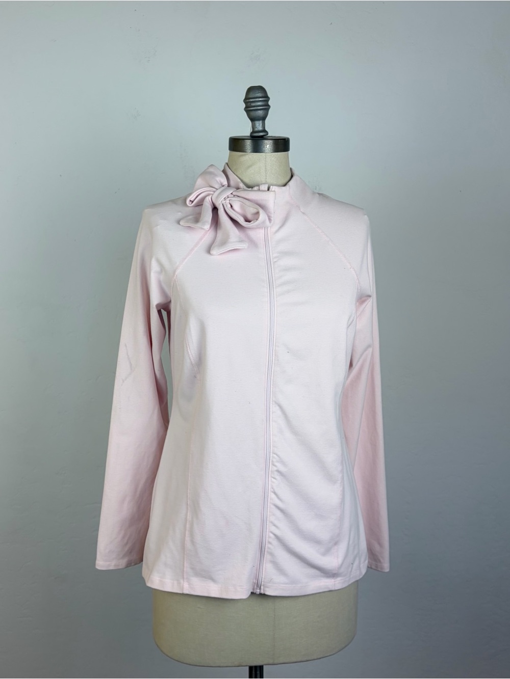 Beyond Yoga x Kate Spade Neck Bow Half Zip Pullover in Light Pink